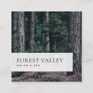 Einfaches klassisches Foto-Bilderwald Quadratische Visitenkarte