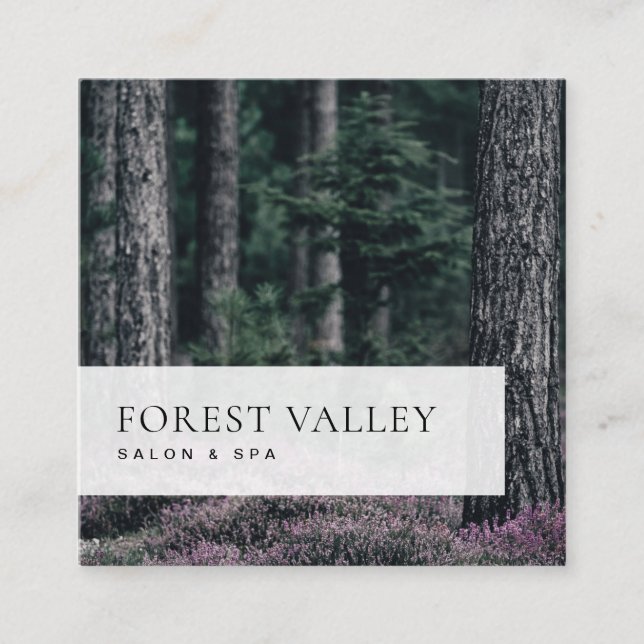Einfaches klassisches Foto-Bilderwald Quadratische Visitenkarte (Vorderseite)