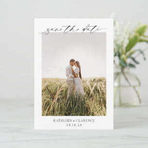 Einfaches klassisches Foto Elegante Hochzeit Save The Date