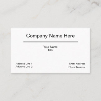 Einfaches klassisches generisches Geschäftsdesign Visitenkarte