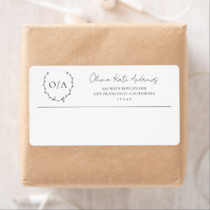 Einfaches klassisches Monogramm-Kranz Elegant