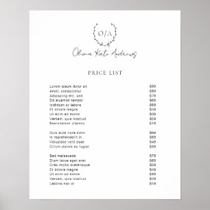 Einfaches klassisches Monogramm-Kranz Elegant Poster