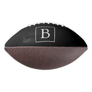 Einfaches Klassisches Monogramm Schwarz mit weiß Football