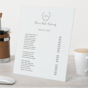 Einfaches klassisches Monogramm-Wreath-Elegant Sockelschild