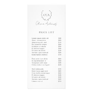 Einfaches klassisches Monogramm-Wreath-Elegant Werbekarte