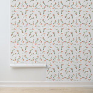 Einfaches klassisches Pastellrosa Tulip-Muster Tapete
