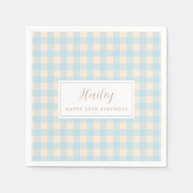Einfaches klassisches Preppy Pastel Blue Paper Nap Serviette (Vorderseite)