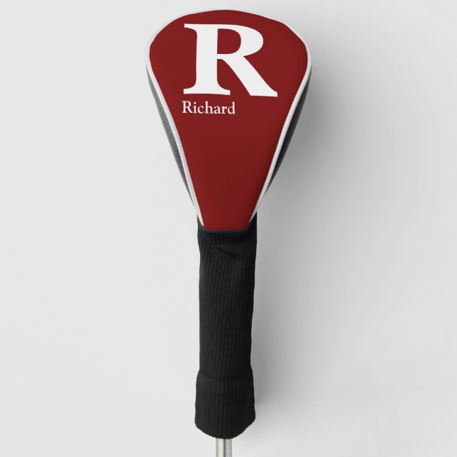 Einfaches Klassisches Professionelles Monogramm un Golf Headcover (Vorderseite)