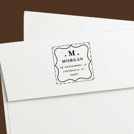 Einfaches klassisches quadratisches Monogramm-Rück Permastempel