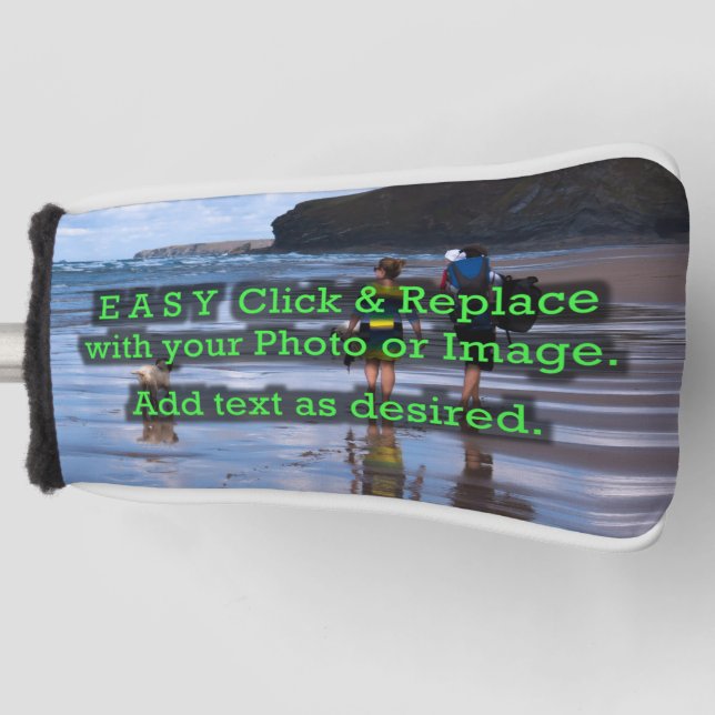 Einfaches Klicken und Ersetzen eines horizontalen  Golf Headcover (Vorderseite)