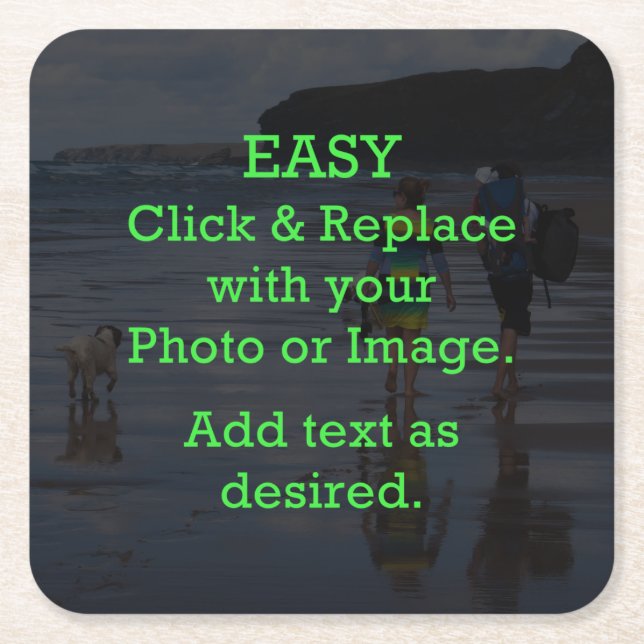 Einfaches Klicken und Ersetzen von Bildern, um Ihr Rechteckiger Pappuntersetzer (Vorderseite)