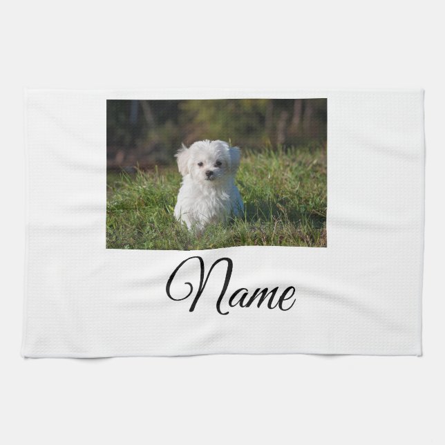 Einfaches Kolorful tier add name foto custom throw Geschirrtuch (Horizontal)