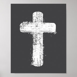 Einfaches Kreuz Glaubens Minimal Christliches Symb Poster