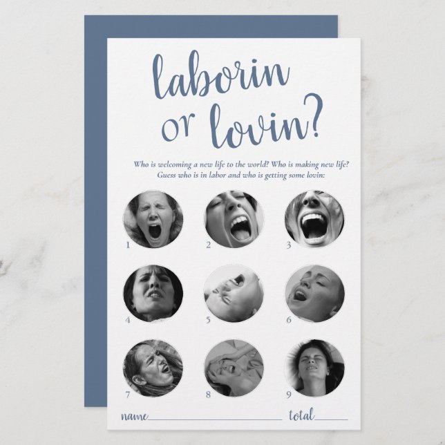 Einfaches Labor oder Lovin | Dusty Blue Game Card (Vorne/Hinten)