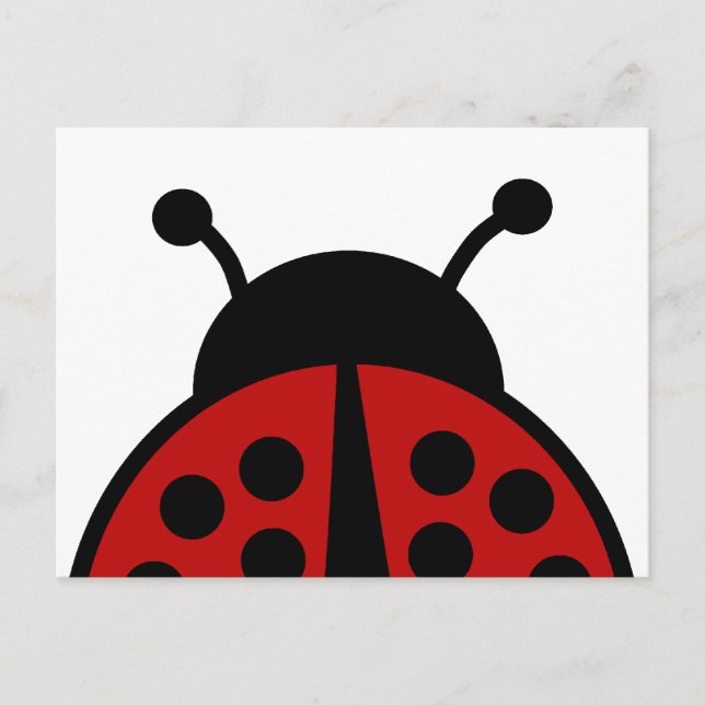Einfaches Ladybug-Design Postkarte (Vorderseite)