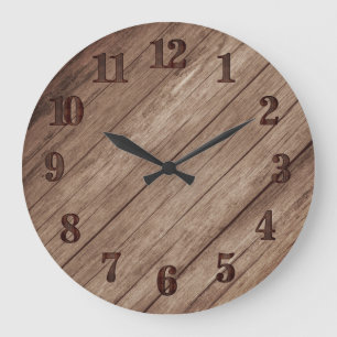 Einfaches Land Barn Wood Große Wanduhr