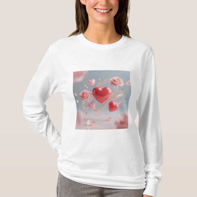 Einfaches Langarm-T-Shirt T-Shirt (Vorderseite)