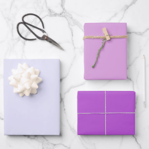 Einfaches Lavendel-Pflaume-Orchidee-Lila-Töne 3 Nu Geschenkpapier Set