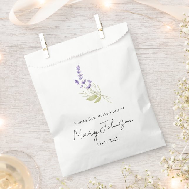 Einfaches Lavendel-Samenpaket Begräbnis  Geschenktütchen (Ausgeschnitten)