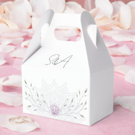 Einfaches Leaf und rosa Lotus mit Mandala Wedding Geschenkschachtel