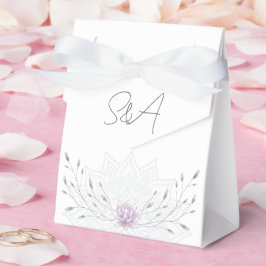 Einfaches Leaf und rosa Lotus mit Mandala Wedding Geschenkschachtel