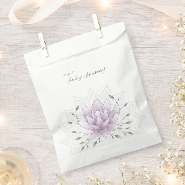 Einfaches Leaf und rosa Lotus mit Mandala Wedding Geschenktütchen (Ausgeschnitten)