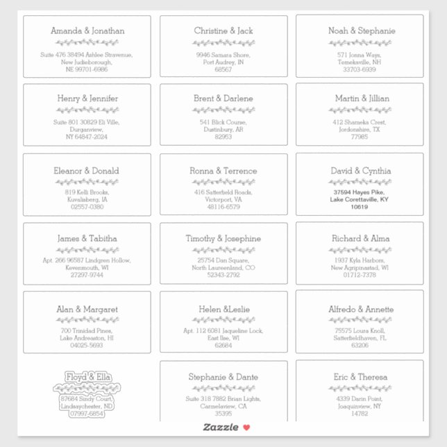 Einfaches Leaf Wedding Guest Address Labels (Blatt)