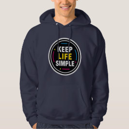 Einfaches Leben Minimalistisches Grafik Navy Hoodi Hoodie