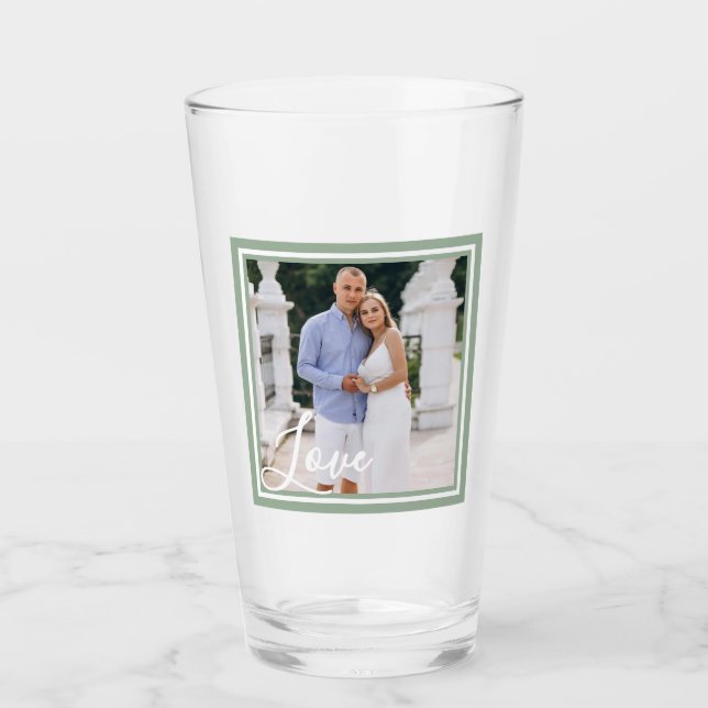 Einfaches Liebenswertes Valentinstag-Paar Bierglas Glas (Vorderseite)