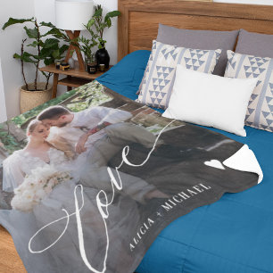 Einfaches Liebesschrift-Foto personalisiert Fleecedecke