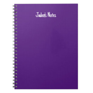 Einfaches lila Cover mit individuellem Namen Notizblock
