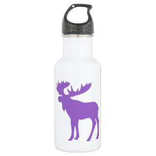 Einfaches lila Elchsymbol Edelstahlflasche