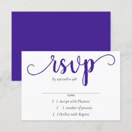 Einfaches Lila Skript | Radiant Traube Geblüht RSVP Karte