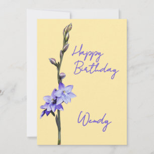 Einfaches, Lila SunOrchid Happy Birthday Einladung