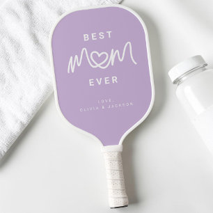 Einfaches Lila Süßes Herz Schriftzug Beste Mama Al Pickleball Schläger