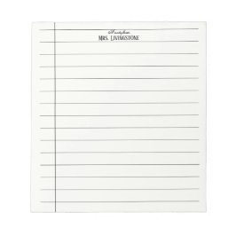 Einfaches Linien-Lehrer-Notizbuch Notizblock