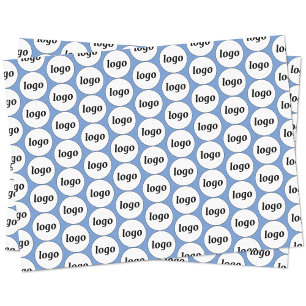 Einfaches Logo-Branding-Muster Blau Seidenpapier