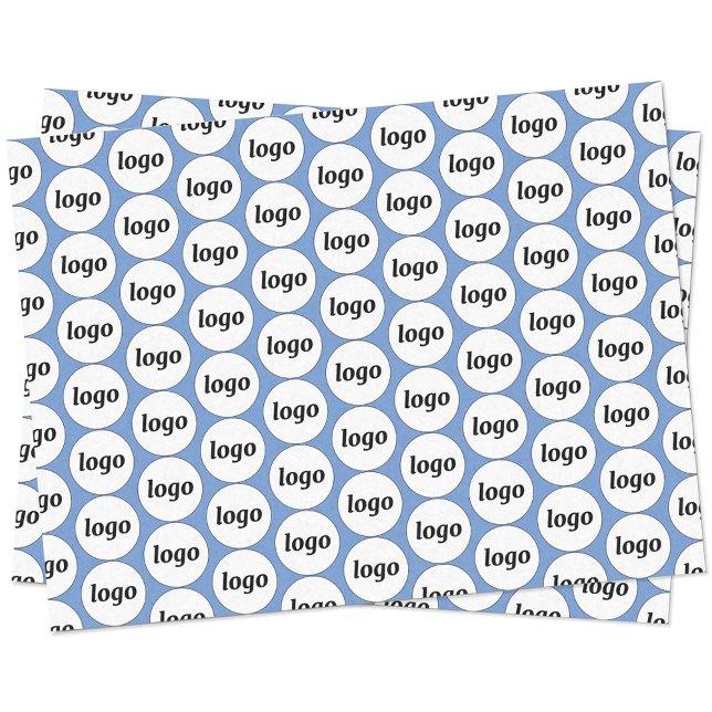 Einfaches Logo-Branding-Muster Blau Seidenpapier (Logo pattern business promotional branding blue tissue paper)