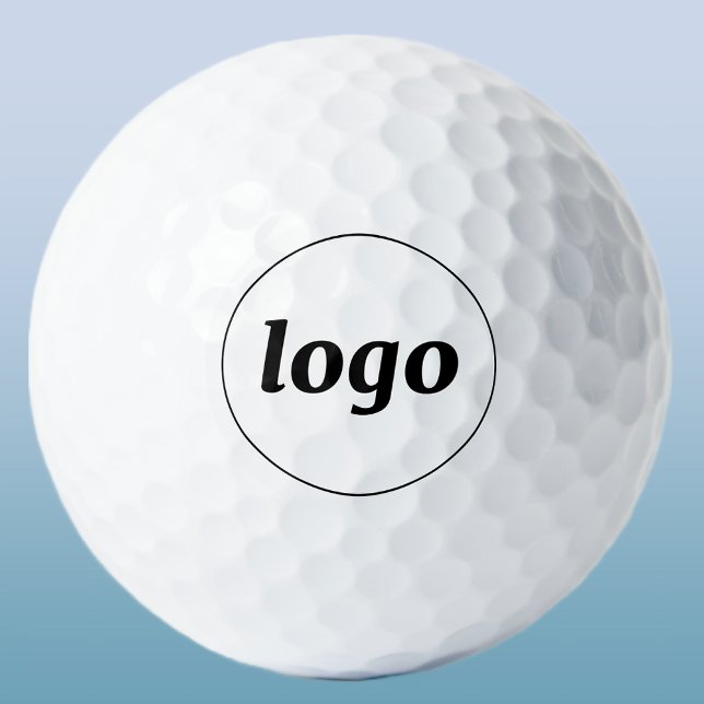 Einfaches Logo-Circle-Geschäft Golfball (Logo with text business promotional golf ball)