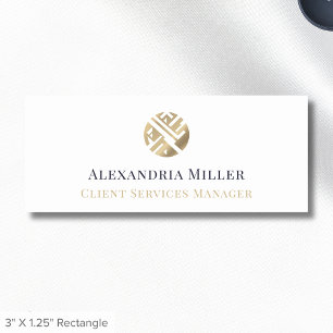 Einfaches Logo der modernen Luxe-Mitarbeiter-Marke Namensschild