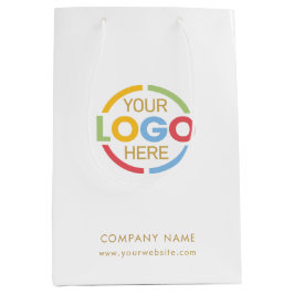 Einfaches Logo der White Gold Corporate Company Mittlere Geschenktüte