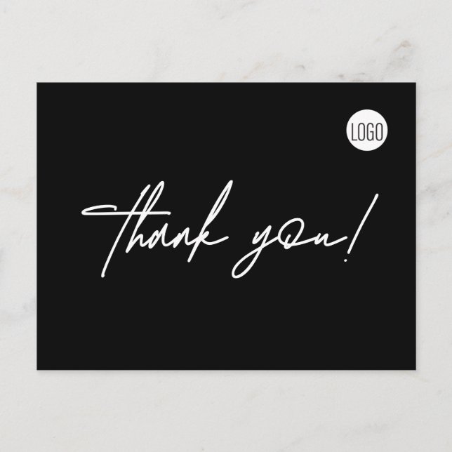 Einfaches Logo für die Schwarze Chiropraktik Postkarte (Vorderseite)