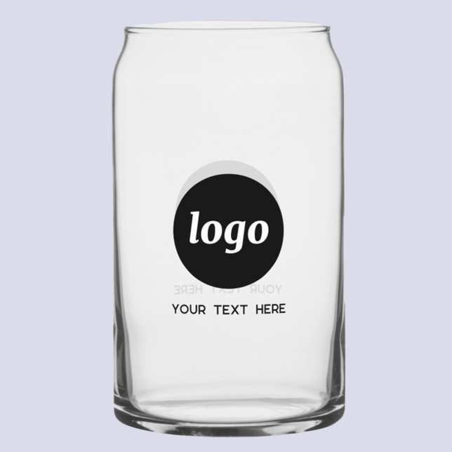 Einfaches Logo für Werbeaktionen mit Text Dosenglas (Your logo and custom text business promotional glass)