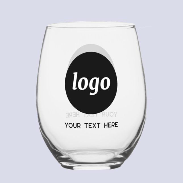 Einfaches Logo für Werbeaktionen mit Text Weinglas Ohne Stiel (Simple logo with custom text promotional business glasses)