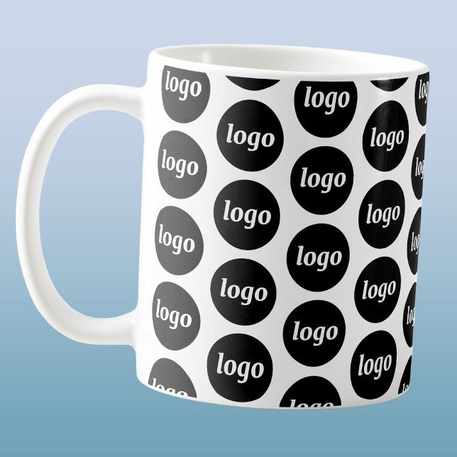 Einfaches Logo-Geschäfts-Branding-Muster Kaffeetasse (Simple logo pattern business branding promotional coffee mug)
