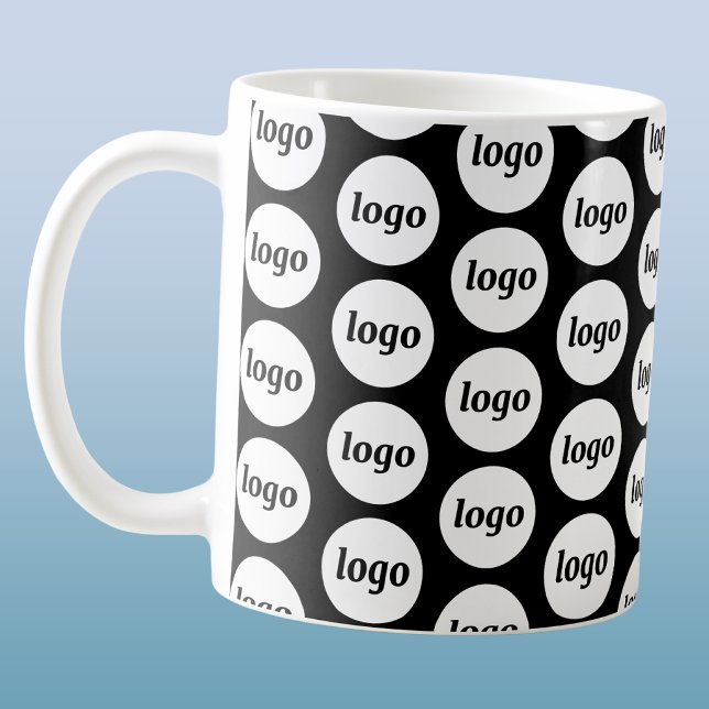 Einfaches Logo-Geschäfts-Branding-Muster Kaffeetasse (Simple logo pattern business branding promotional coffee mug)