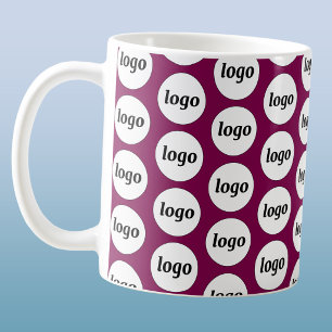 Einfaches Logo-Geschäfts-Branding-Muster Kirschrot Kaffeetasse