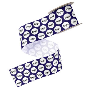 Einfaches Logo Geschäfts Muster Navy Blau Satinband