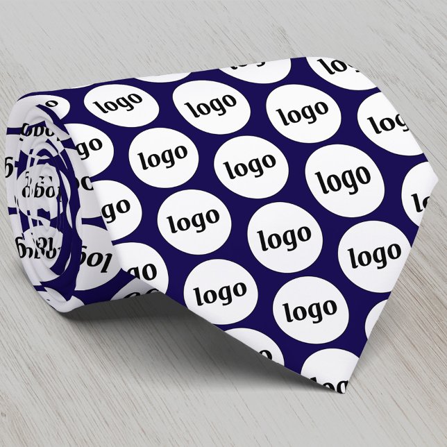 Einfaches Logo-Geschäftsmodell Navy Blue Krawatte (Simple logo pattern business promotional navy blue tie)