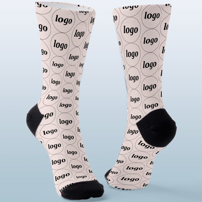 Einfaches Logo-Geschäftsmodell Rosa Rosa Socken (Simple logo pattern business promotional branding socks)